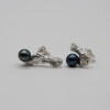 Silver Nugget earrings with pearl