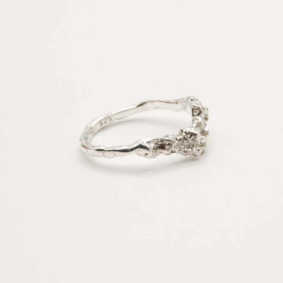 Crawling beast silver ring 