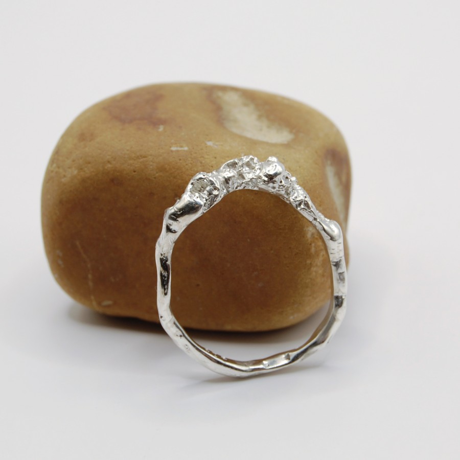 Crawling beast silver ring 