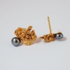 Golden Nugget earrings with pearl