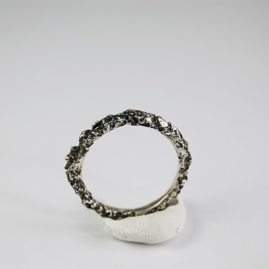 Texture silver ring 